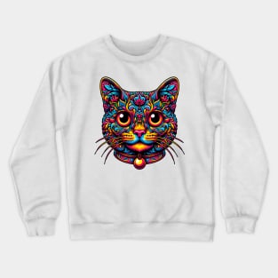 Psychedelic cat. Crewneck Sweatshirt